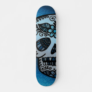 Skate Glitter de Sapphire brilhante Tatuagem do crânio d