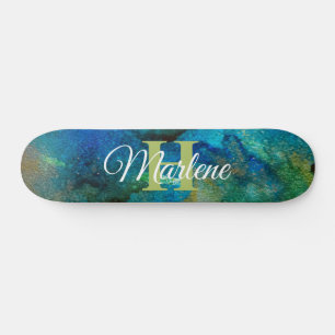 Skate Glitter Girly Green Sereia Monograma Fantasy