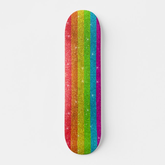 Skate Glitter Orgulho gay Sinalizador LGBTQIA Faíscas (Frente)