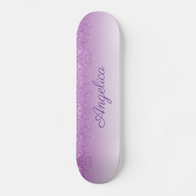 Skate Glitter Púrpura Personalizado (Frente)