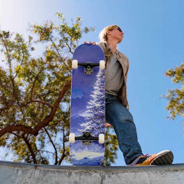 Skate Glowing Christmas Tree Snowy Mountain Landscape (Ao ar livre 1)