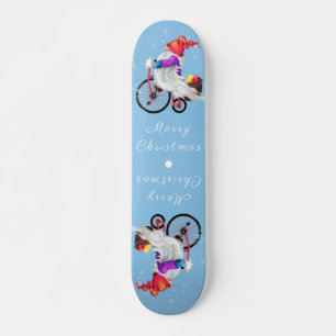 Skate Gnome engraçado com bicicleta e presentes - Feliz