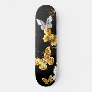 Skate Gold and white butterflies