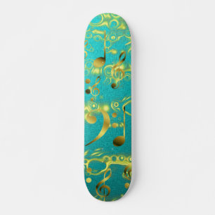 Skate golden music notes in mint