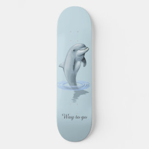 Skate Golfinho Chic Moderno & Roteiro em Azul Claro