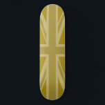 Skate Golpes de bandeira/Jack da União<br><div class="desc">bandeira da União (também conhecida por bandeira da União), bandeira britânica em tons de ouro.</div>