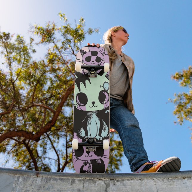 Skate Gótico de Kawaii Cute Pastel - Cachorro Gótico (Ao ar livre 1)