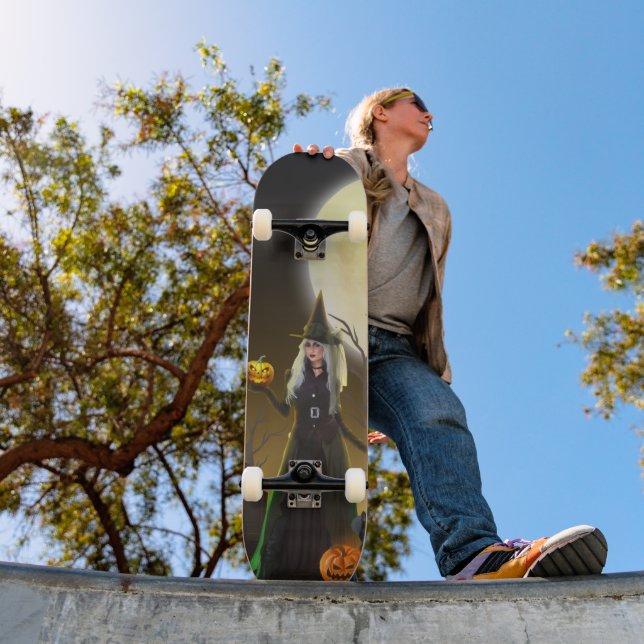 Skate Gótico Halloween Bruxa Linda Lua Cheia   (Ao ar livre 1)