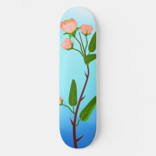 Skate Gradação do céu azul com ramificação primavera flo