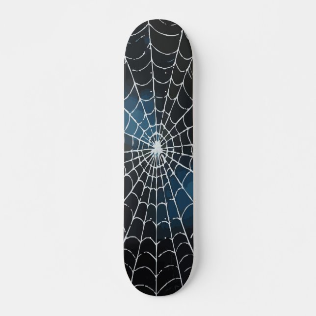 Skate Gradiente de Teia de Aranha Branca em Design Abstr (Frente)