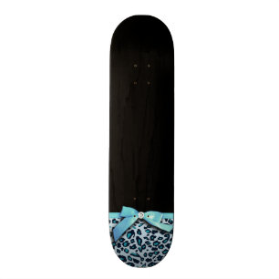 Skate Gráfico de arco de fita de impressão azul-leopar