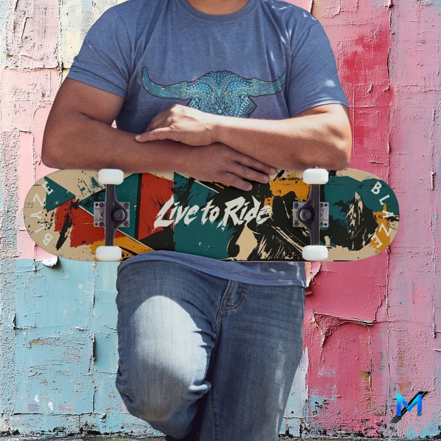 Skate Grafite Abstrato Terroso - Lema Viva para Andar (Criador carregado)