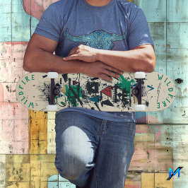 Skate Grafite Elegante com Elementos Geométricos de Abst