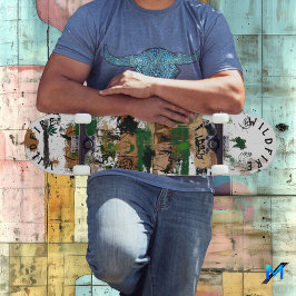 Skate Grafite inspirado na natureza com tonalidade Abstr