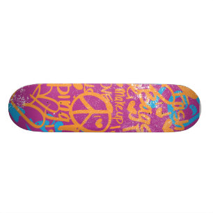 Skate Grafites alaranjados, damasco roxo