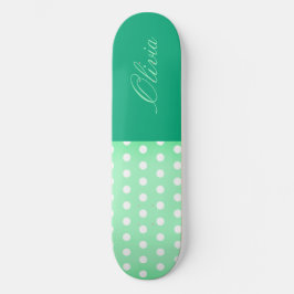 Skate Green-cyan Poka Dot
