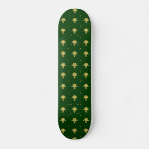 Skate Green Elegante e Dourado Damask