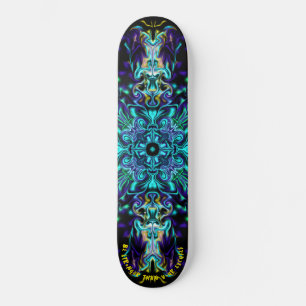 Skate Green Teal Psychedelic Bohemian Mandala