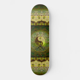 Skate Green Yin Yang com árvore da vida