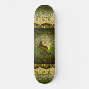 Skate Green Yin Yang com árvore da vida