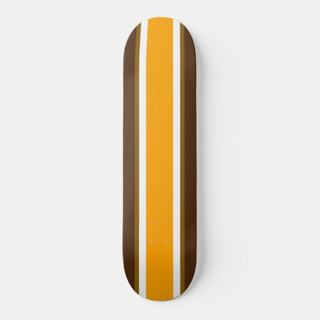 Skate Greve de Corrida Marrom Amarelo Branco Brilhante (Frente)