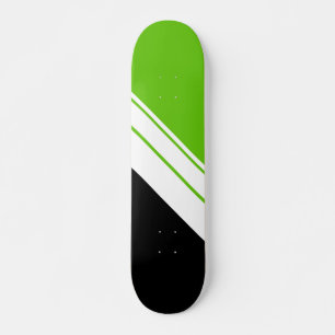 Skate Greve de corridas brancas de Verde limão preto div