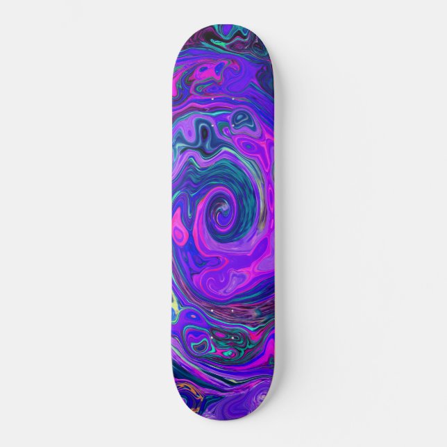 Skate Groovy Abstrato Retro Magenta e rodovia (Frente)