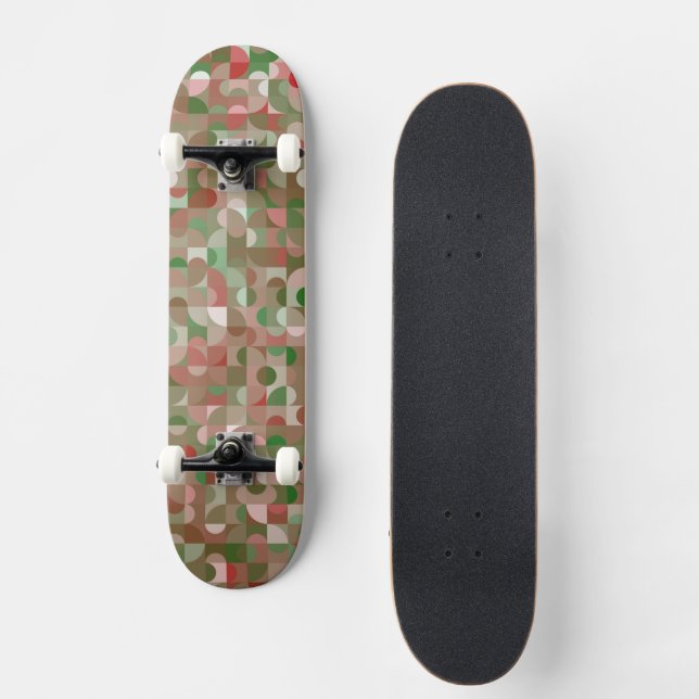 Skate Groovy Boho Mod Retro Geométrico Skateboa (Frente)