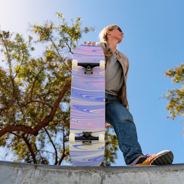 Skate Groovy Eclético Excêntrico Ondulado Pastel Abstrat (Ao ar livre 1)