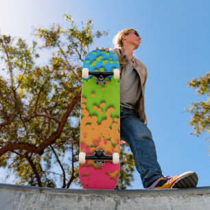 Skate Groovy Retro Bubbly Trippy Funky Panromântico Orgu