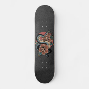Skate design de maçã com cobra