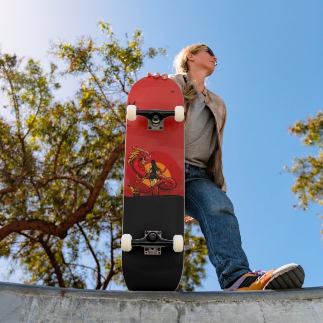 Skate Guerreira Japonesa Dragão Luz do Sol (Ao ar livre 1)