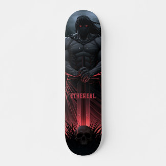 Skate Guerreiro Poderoso com Espada e Fantasia de Caveir