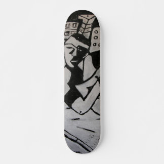 SKATE GUITARISTA ABSTRATO PRETO E BRANCO