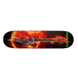 Skate guitarra flamejante