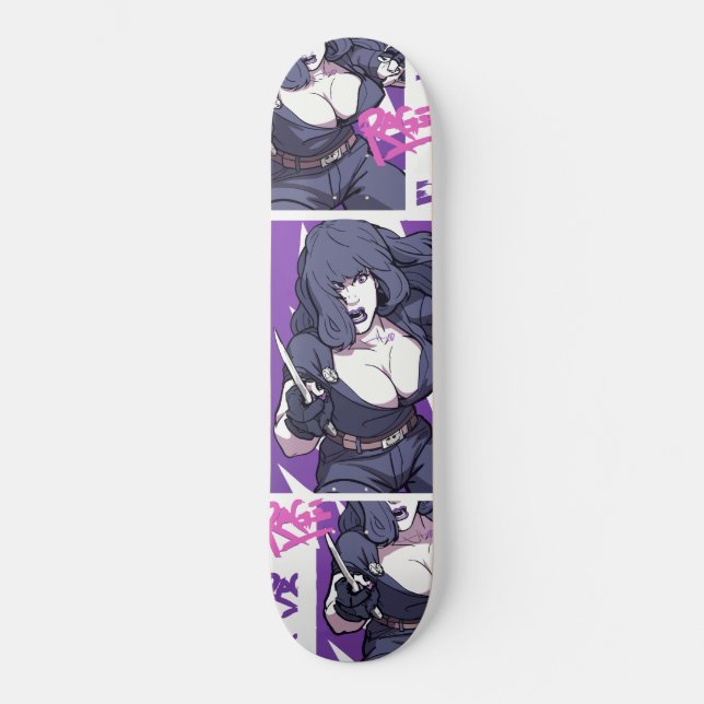 Skate Heroína do Rage Punk Graffiti Cômico Gráfico (Frente)