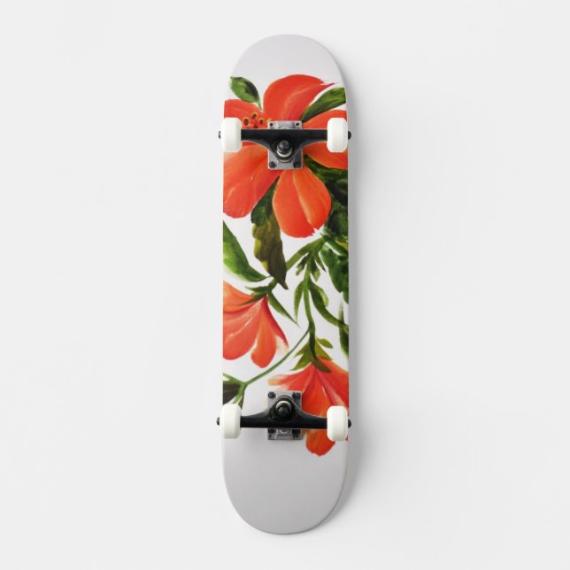 Skate Hibiscus vermelho quente (Frente)