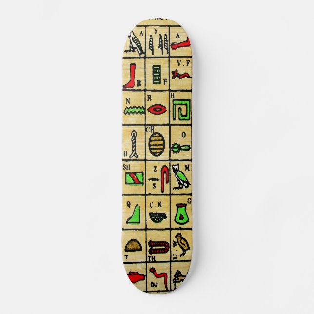 Skate Hieroglyphics egípcios, símbolos alfabéticos (Frente)