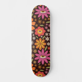 Skate Hippie Psicodélico Anos 70 Groovy Padrão de Olhos 