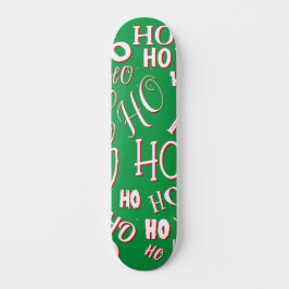 Skate HO HO Padrão de texto de Natal branco verde