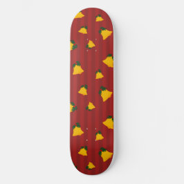 Skate Holiday Red Gold Stripe Bells Christmas