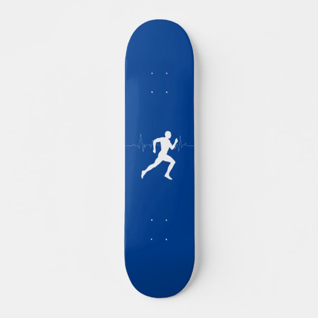 Skate Homem Runners Silhouette em Fundo Azul (Frente)