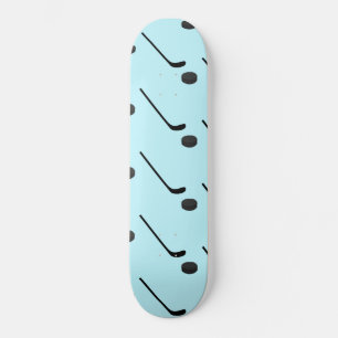 Skate Hóquei no Gelo Sticks Puck Cor Preta Azul Claro