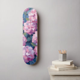 Skate Hortênsias Florais Rosa Cor-de-Rosa