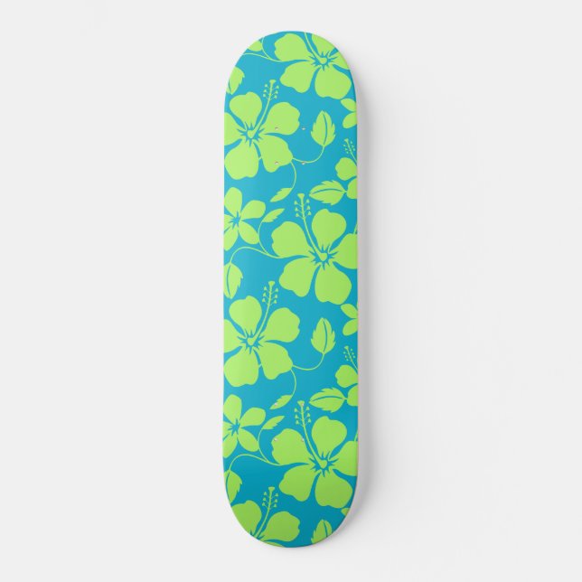 SKATE HULA HAWAIANA (HIBÍSCO) LIMA TEAL (Frente)