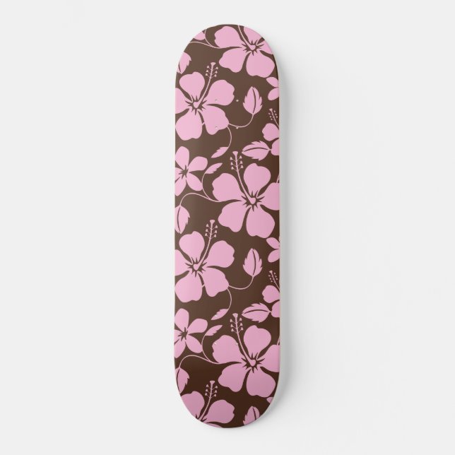 SKATE HULA HAWAIANA (HIBÍSCO) MARROM/ROSA (Frente)