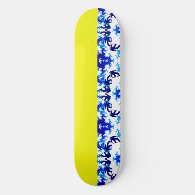 Skate Ice Blue Snowboarder Sky Amarelo Esporte de Neve (Frente)