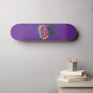 Skate Illustration of cars, bees and butterflies.