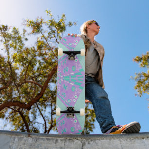 Skate Ilustração Bohemian Chintz Lilac Spearmint White