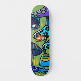 Skate Ilustração Colorida de Cogumelo